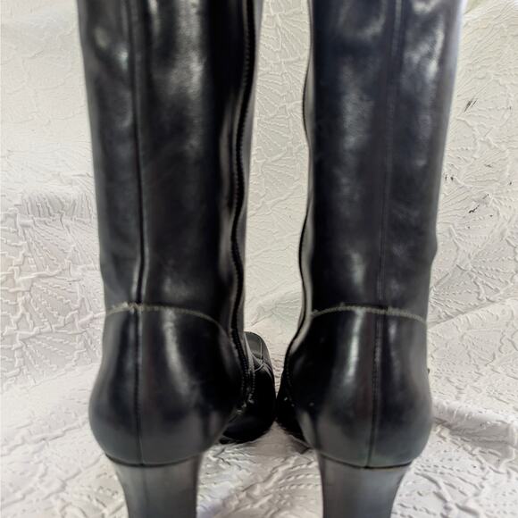 WORTHINGTON! BLACK GENUINE LEATHER ELASTIC INSET, BUCKLE & STRAP BOOTS! SZ 9M - Picture 9 of 12